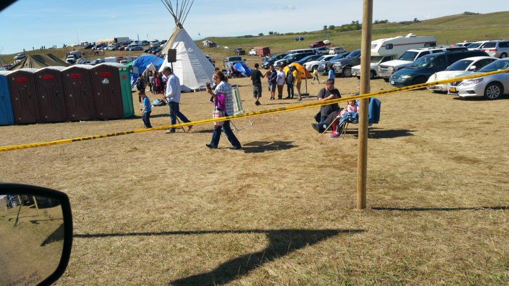 Protests at the Dakota Access Pipeline in North Dakota have drawn families from tribes all over the U.S., Canada and Latin America. This teepee has an indoor school for the children who have gathered at the protest site with their families. Photo courtesy of Melody Pfeifer, Cowlitz Indian Tribe