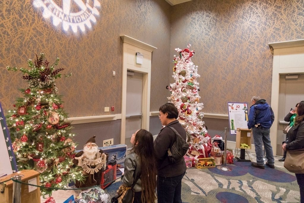 Vistors view Christmas trees on dislay at the Vancouver Hilton during the Vancouver Rotary Foundation Festival of Trees. Photo by Mike Schultz