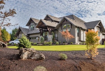 The Timbercrest shows use of natural sontes, cedar siding and more