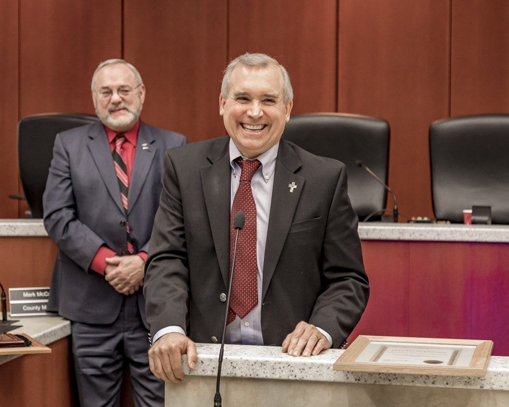 Tom Mielke, David Madore honored on day of last council meeting