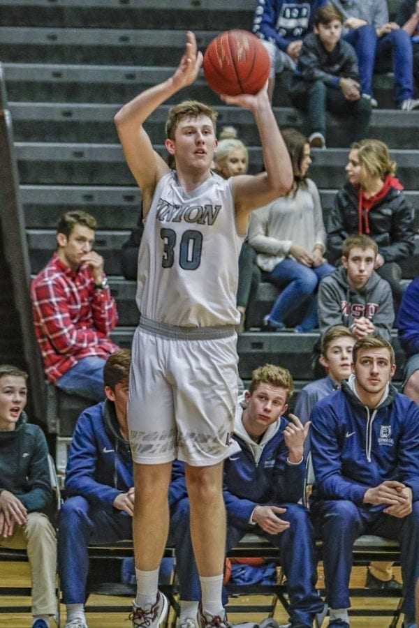 Union’s Cameron Cranston (30) averaged 19.7 points per game this  season while shooting 54 percent from the  field, 38 percent from 3-point range and 88 percent at the free throw line. Photo by Mike Schultz