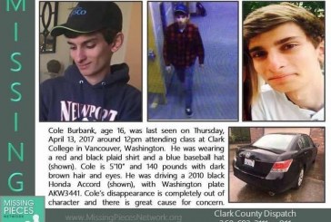 Search continues for missing Camas teen Cole Burbank