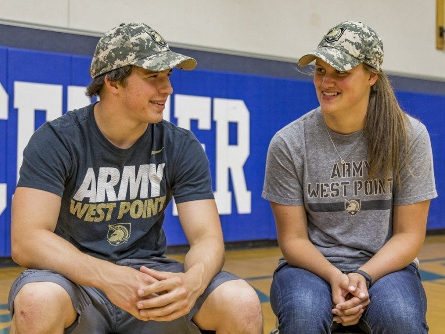 La Center High School students Jeffrey Mayolo (left) and Megan Muffett (right) are both headed to the United States Military Academy on July 1. Both will attempt to earn degrees and become officers. Photo by Mike Schultz