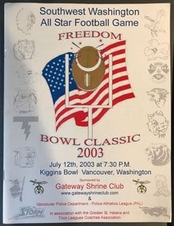 Photo of the program cover for the first Freedom Bowl Classic.