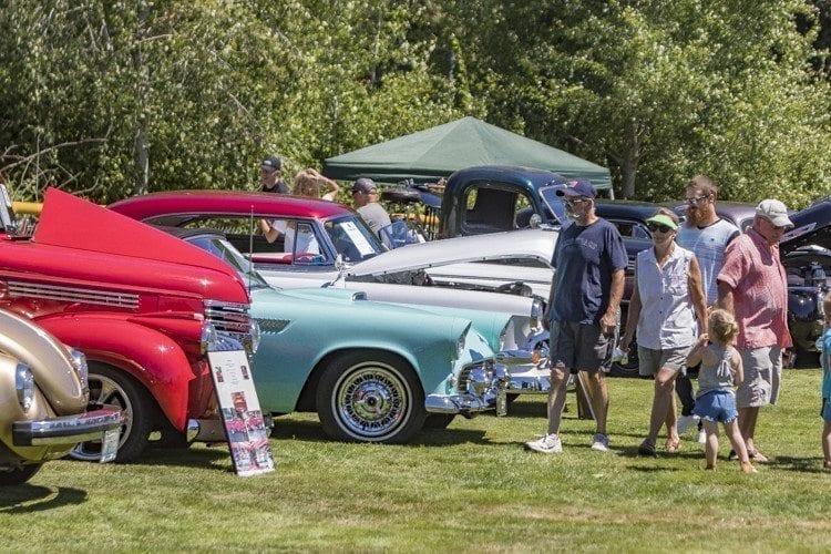 Head-turning classic cars filled Holley Park in La Center Saturday for the annual Car Show at the 2017 Our Days Celebration. Photo by Mike Schultz