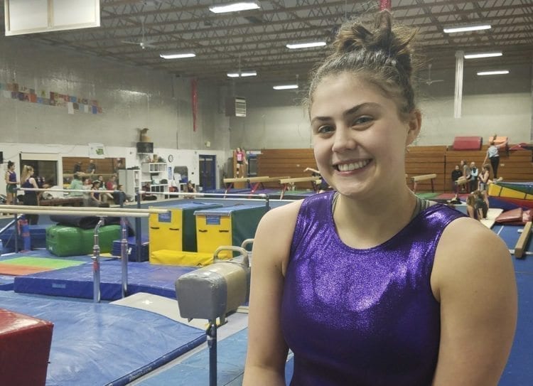 Columbia River senior Sarah Ellis has earned at least one medal at the Class 3A state gymnastics championships in her previous three seasons, including the state title on the balance beam in 2017. She is hoping to make it four years in a row in her final season of high school gymnastics. Photo by Paul Valencia