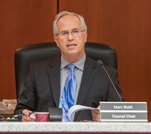 County Chair Marc Boldt and his fellow councilors announced Wednesday that their search for a new county manager will be restarted. Photo by Mike Schultz