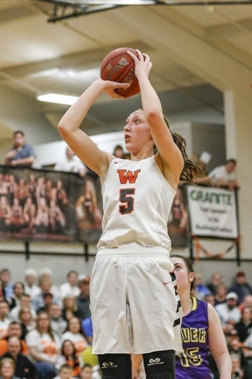 Washougal junior Beyonce Bea was voted first team all state for Class 2A girls basketball by media members throughout Washington. Photo by Mike Schultz
