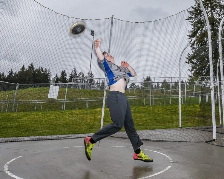 Trey Knight said he was disappointed with his second-place finishes at state last season in the discus and shot put. That was motivation enough for him to train even harder, with the goal of winning two WIAA state titles later this spring. Photo by Mike Schultz