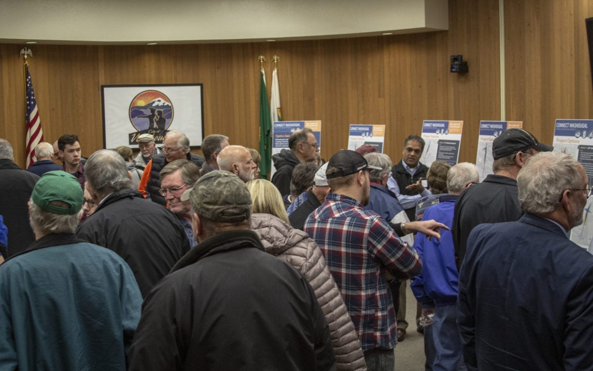 Dozens of community members showed up to understand what their city hopes to do with the Connecting Washougal project at the city’s open house on Nov. 14. Photo by Jacob Granneman
