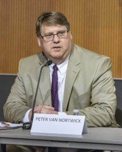 Clark County Assessor Peter Van Nortwick at a League of Women Voters Candidate forum this past Summer. Photo by Mike Schultz
