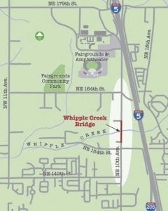 This map shows the location for the 10th Avenue Bridge project. Image courtesy Clark County Public Works