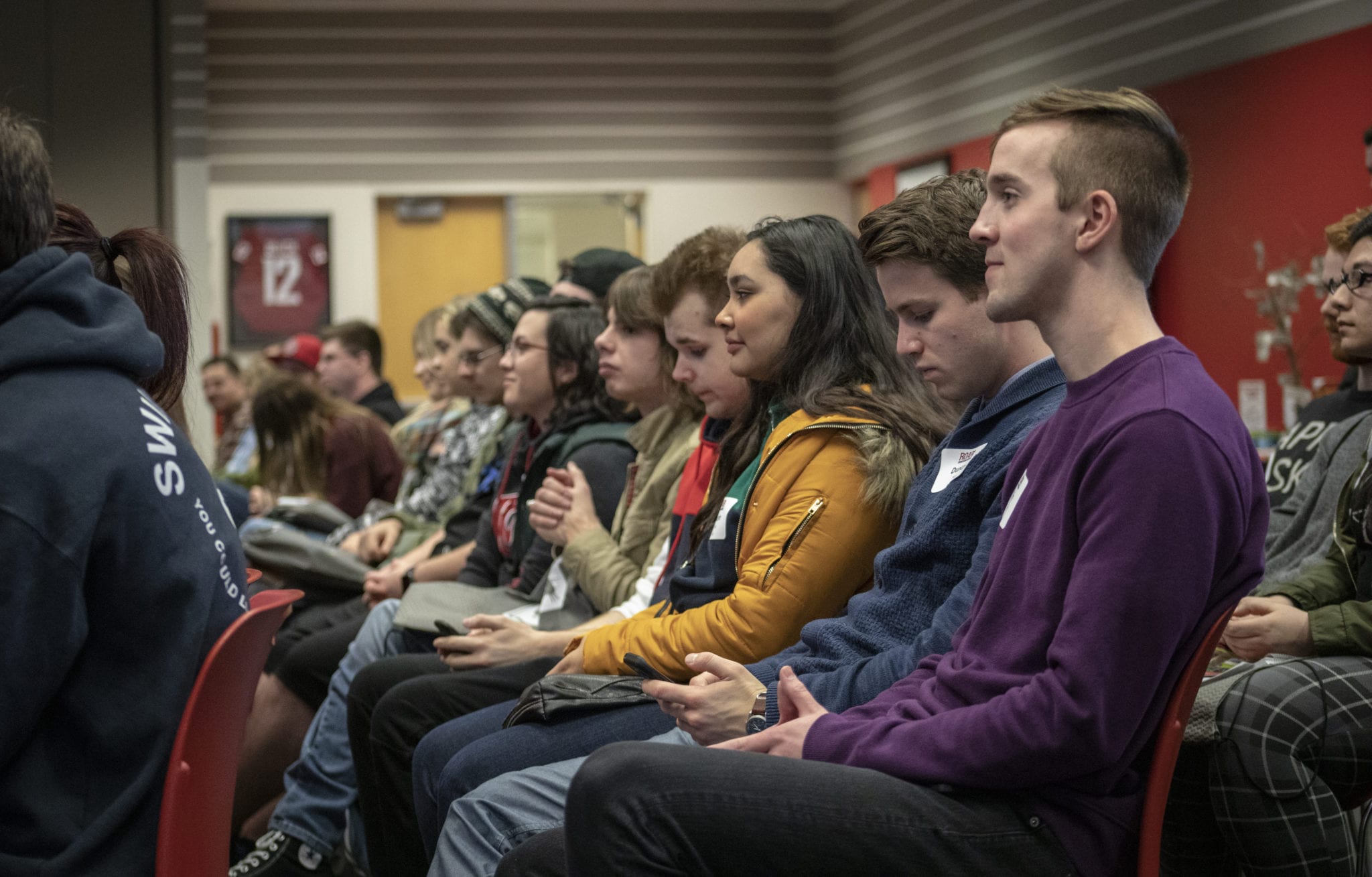Incoming WSUV students listen to opening talks by faculty at the spring semester 2019 ROAR orientation. Photo by Jacob Granneman
