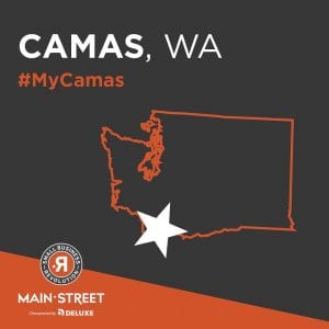 Twelve thousand towns from across the U.S. submitted nominations for the Small Business Revolution Main Street competition, and now Camas is just days away from finding out if they will make it into the Top 5. Image courtesy of Downtown Camas Association