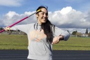 Olympian encourages Heritage athlete to soar with javelin
