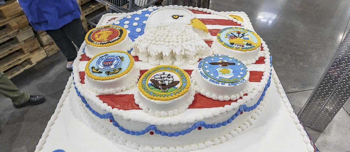 Bakers at Costco took four days to create this cake in honor of Heroes Night. The event benefits the Community Military Appreciation Committee. Photo by Mike Schultz