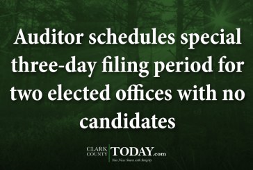 Auditor schedules special three-day filing period for two elected offices with no candidates