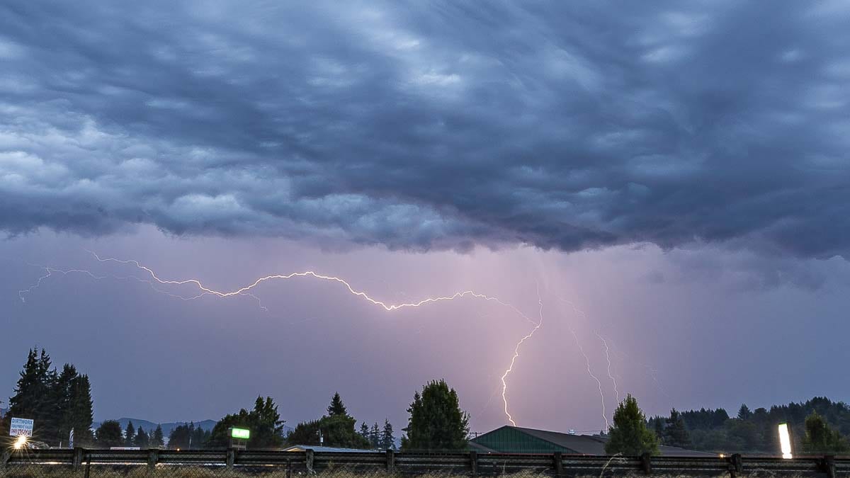 This lightning strike was one of around 300 to hit the region overnight on Thursday. Photo by Mike Schultz