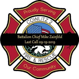 Cowlitz 2 Fire & Rescue officials regret to announce Battalion Chief Mike Zainfeld unfortunately took his own life on Sept. 19 after battling a job-related injury incurred by occupational stress.