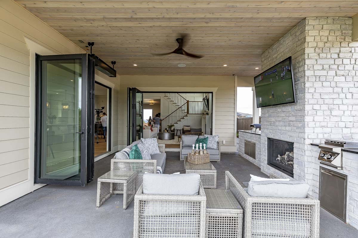 The outdoor living space of The Hamlin, by Affinity Homes, is shown in this photo. Photo by Mike Schultz