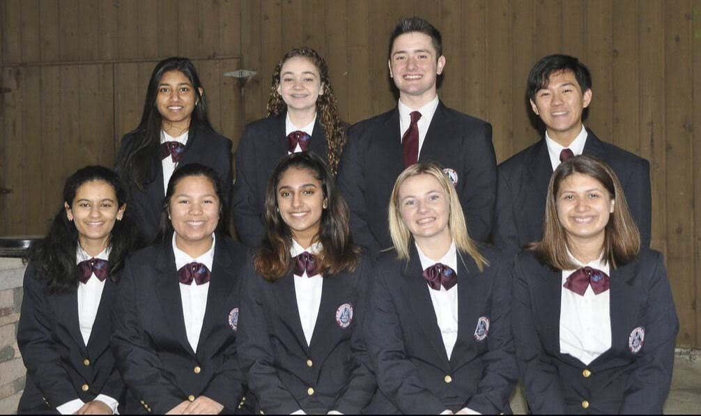 Grace Melbuer (bottom row, second from right) with other members of the HOSA student leadership executive council for Washington state. Photo courtesy of Ridgefield Public Schools