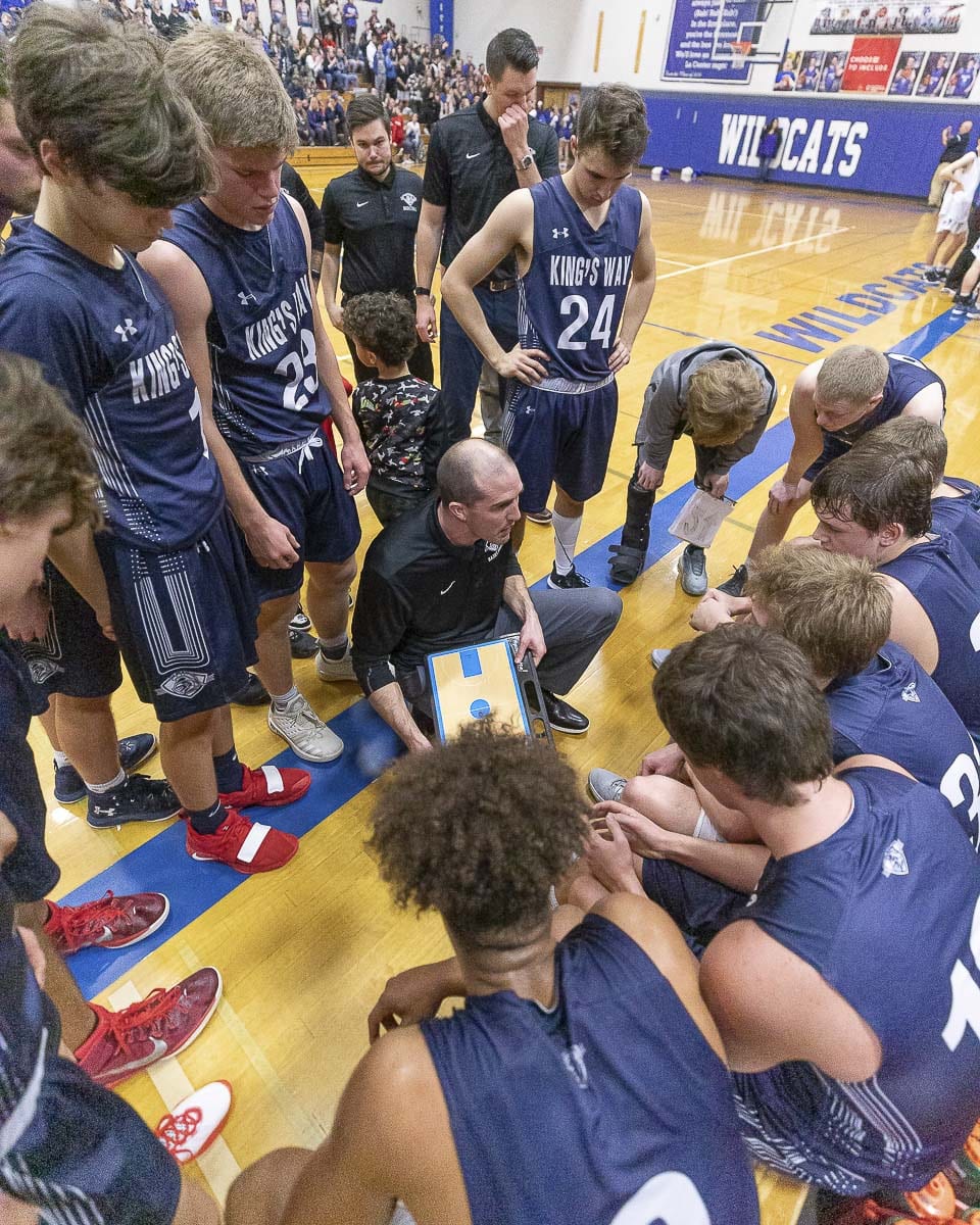 The King’s Way Christian Knights will be going back to Yakima for the state tournament but if they win Saturday, they will advance directly to the quarterfinals. Photo by Mike Schultz
