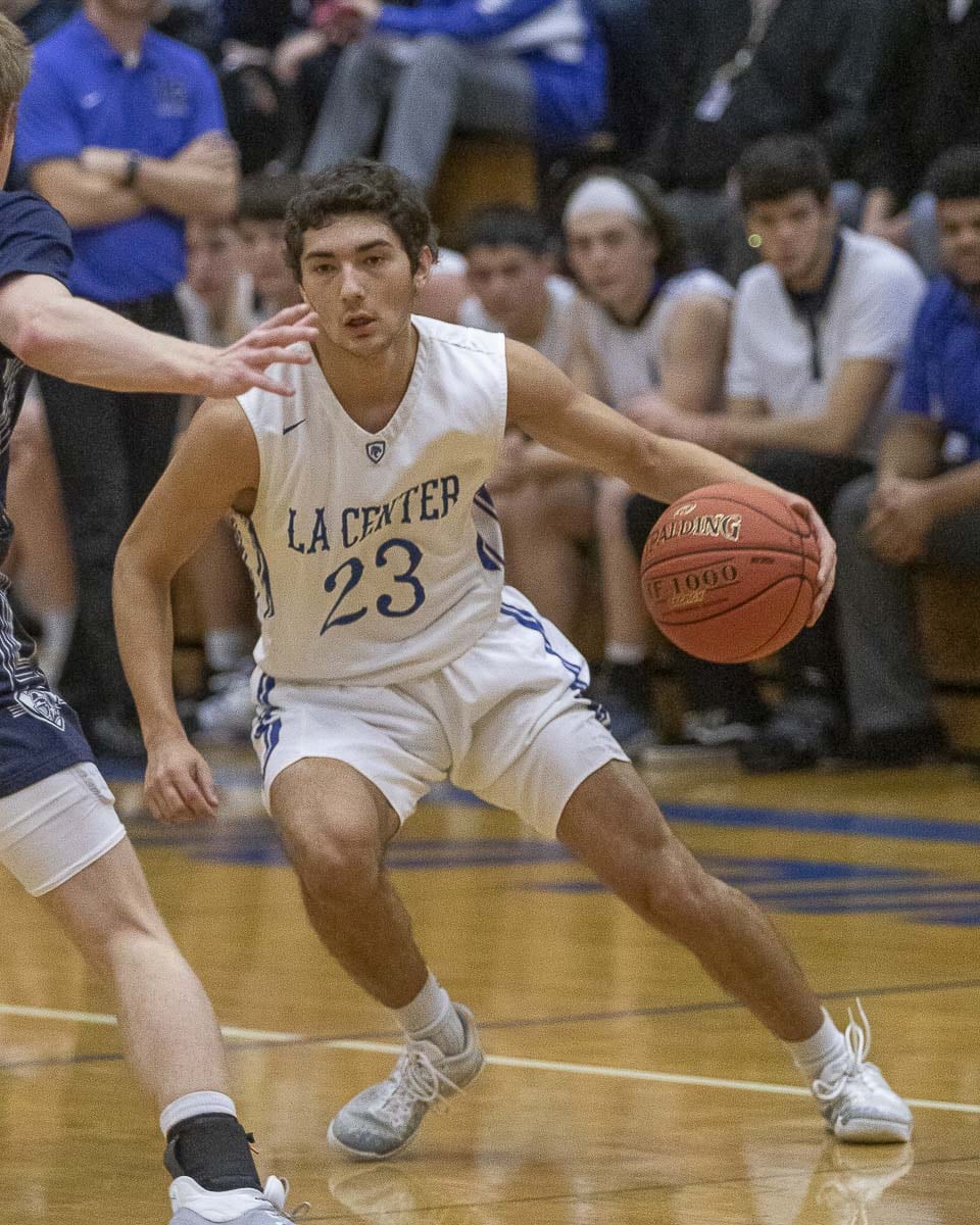La Center senior Hunter Ecklund was named the Class 1A boys basketball state Player of the Year by the coaches association. Photo by Mike Schultz