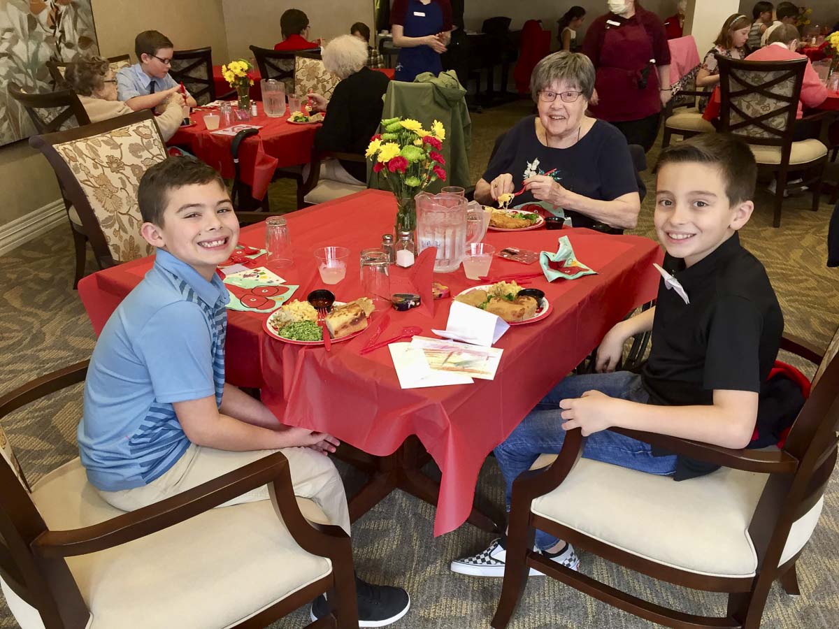 The fourth grade students look forward to spending time with their good friends. Photo courtesy of Ridgefield Public Schools