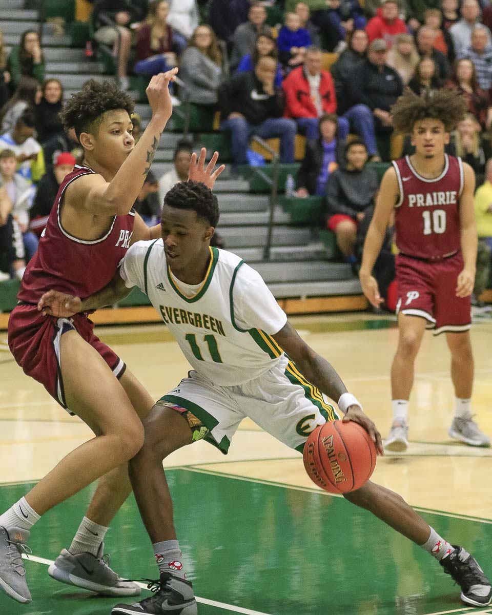 Mario Herring and the Evergreen Plainsmen lost in a state regional seeding game Saturday but get new life Wednesday in the round-of-12 at the Tacoma Dome. Photo by Mike Schultz