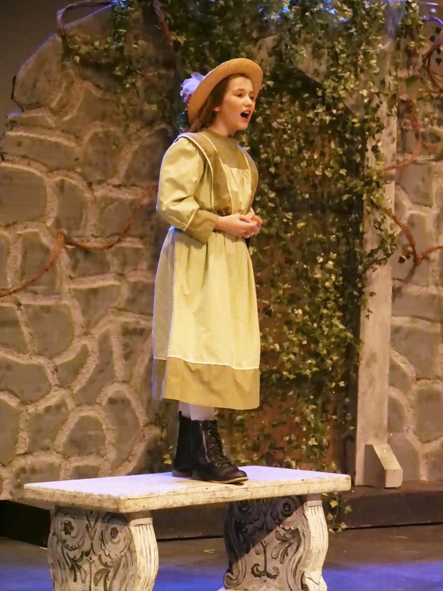 The character of Mary Lennox sings while inside the secret garden in Journey Theater’s production, now canceled due to COVID-19. Photo courtesy of Journey Theater Arts Group