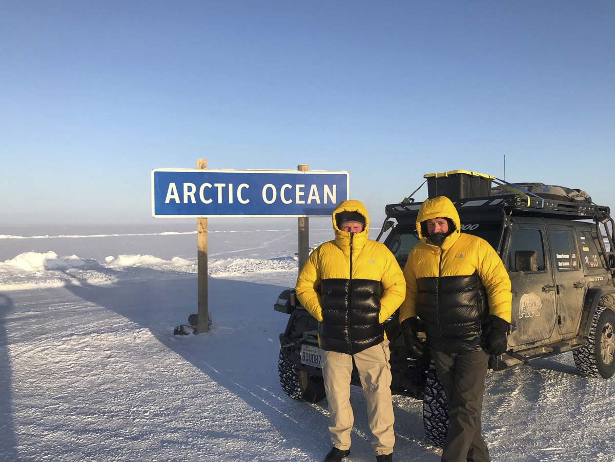 Temperatures reached negative 45 degrees Fahrenheit when Shane and Alan Bowman reached the Arctic Ocean at the end of their first leg of the Alcan 5000. Photo courtesy Shane Bowman