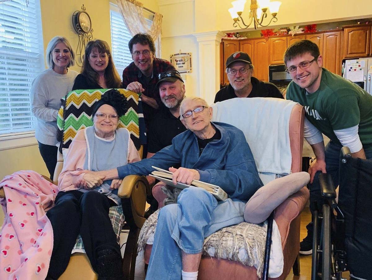 Dee Tofte’s 85th birthday in February was the last time the couple’s family was able to see them in person. Photo courtesy of Lori Kohler via Oregonlive.com