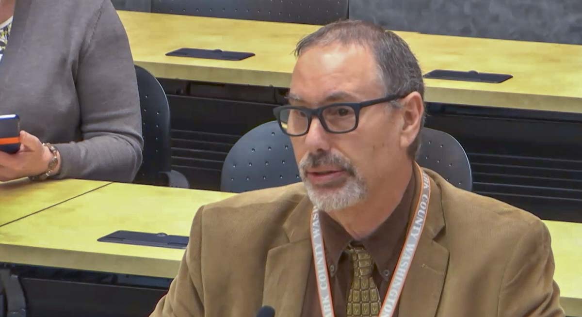 Clark County Public Health Officer Dr. Alan Melnick speaks during a Board of Public Health meeting on Wednesday. Photo courtesy CVTV