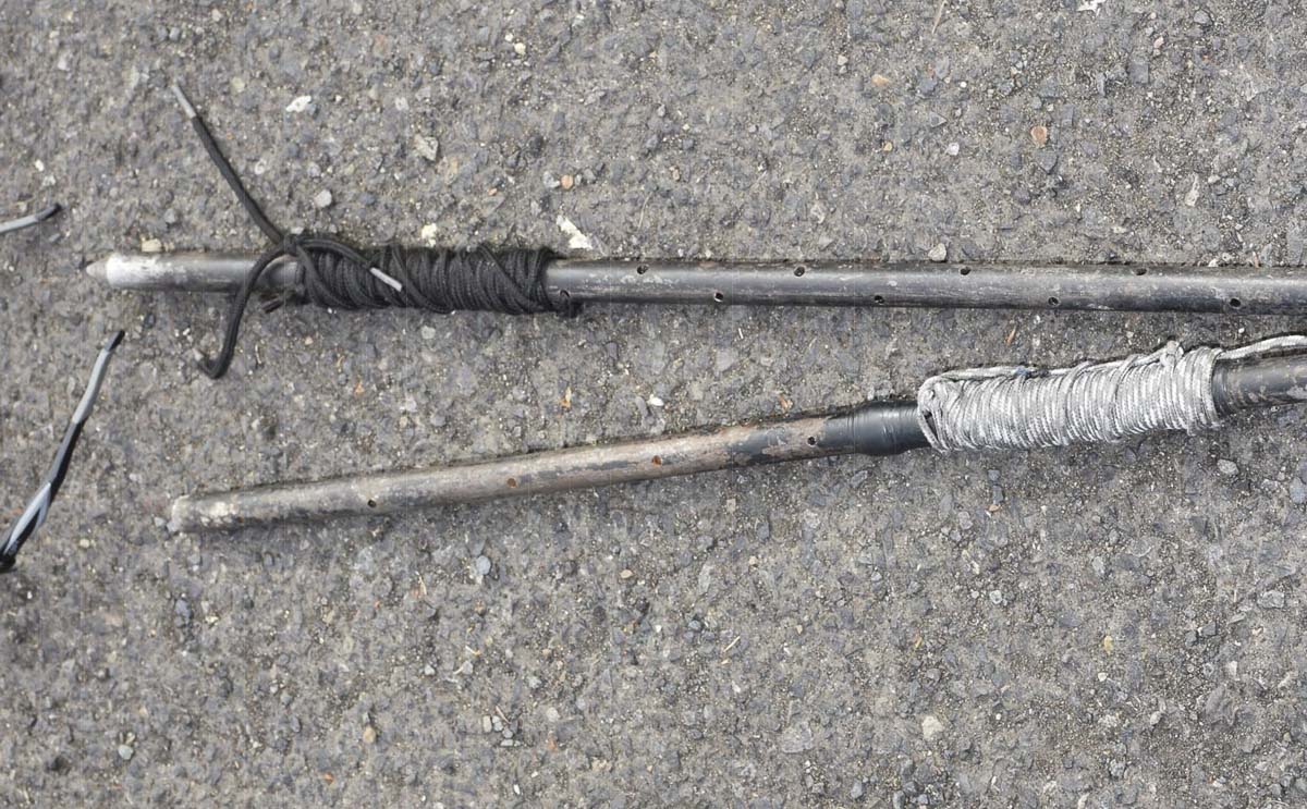 These are the weapons police officials report were in William Abbe’s possession when he was shot by three Vancouver Police Department officers on April 28. Photo courtesy of Clark County Sheriff’s Office