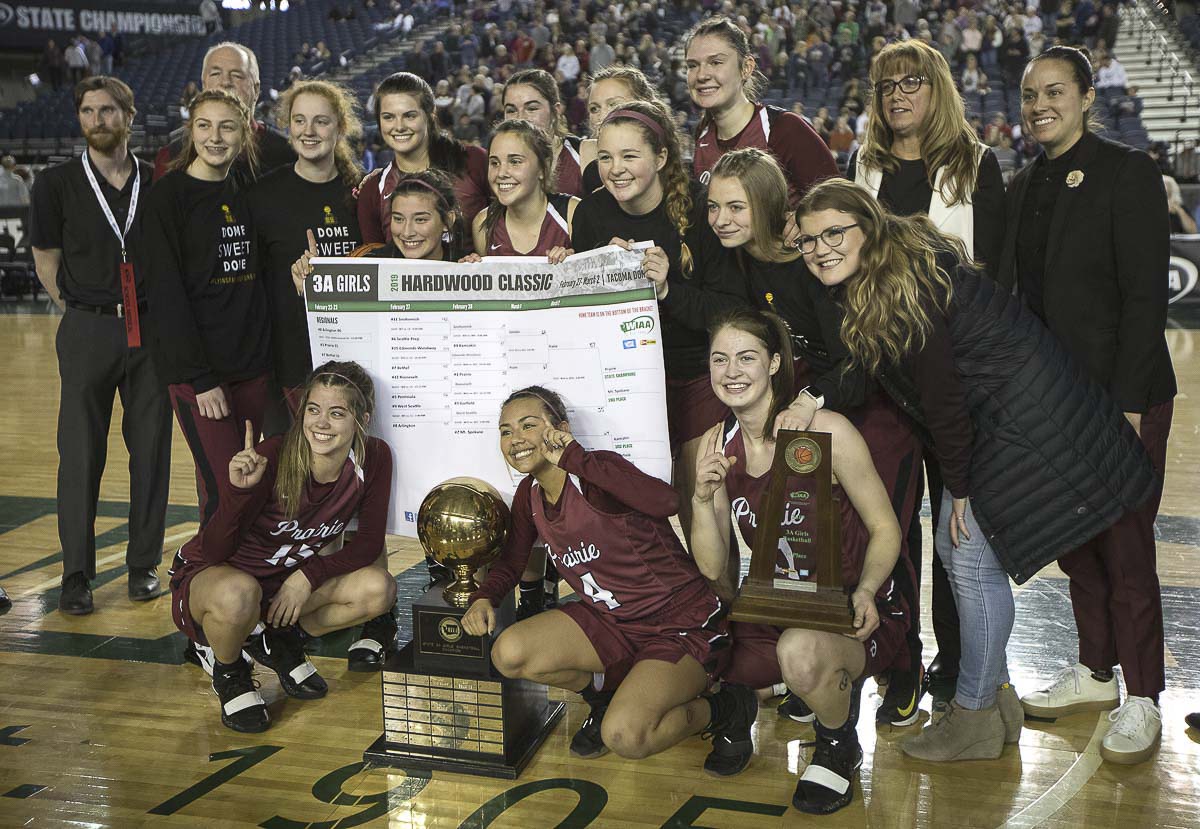 Hala Corral coached the Prairie Falcons to the 2019 state championship. After putting her own career on hold for years, she has accepted a promotion that will lead to a move to Idaho. She has resigned as Prairie’s coach. Photo courtesy Patrick Hagerty