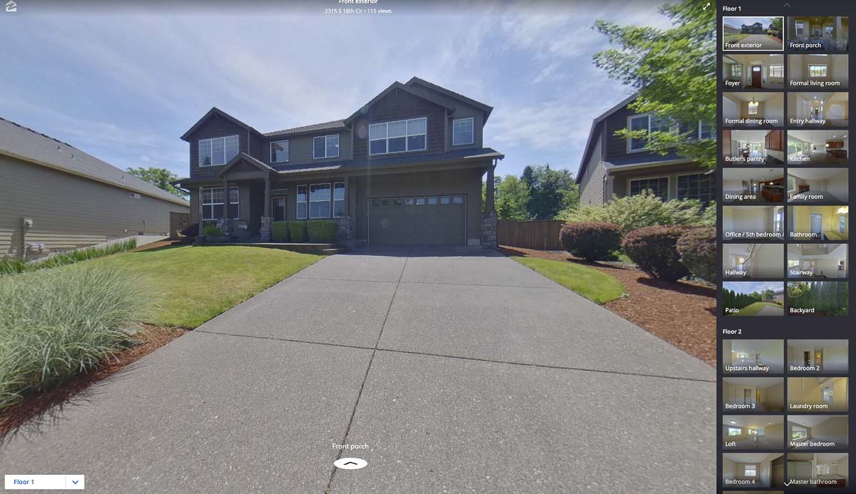 The exterior of a house in Ridgefield listed by founder of Cano Real Estate Nathan Cano is pictured here. The house can be viewed as a 360 degree virtual tour. Photo courtesy of Cano Real Estate