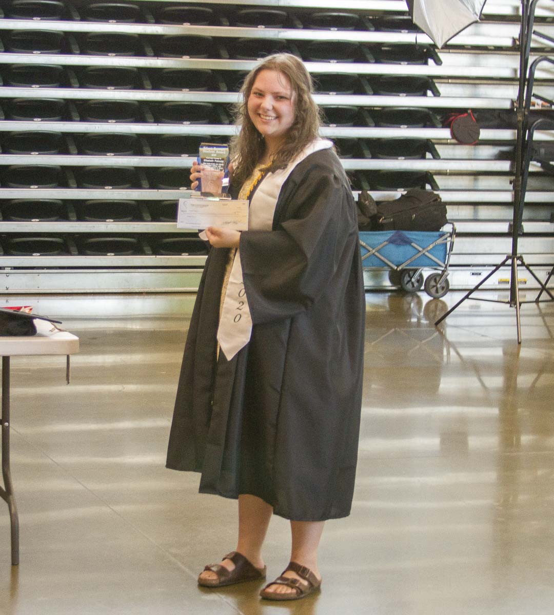 Following graduation from high school this summer, Elisabeth Patnode received the award for the countless hours of community service she performed. Photo courtesy of Woodland Public Schools