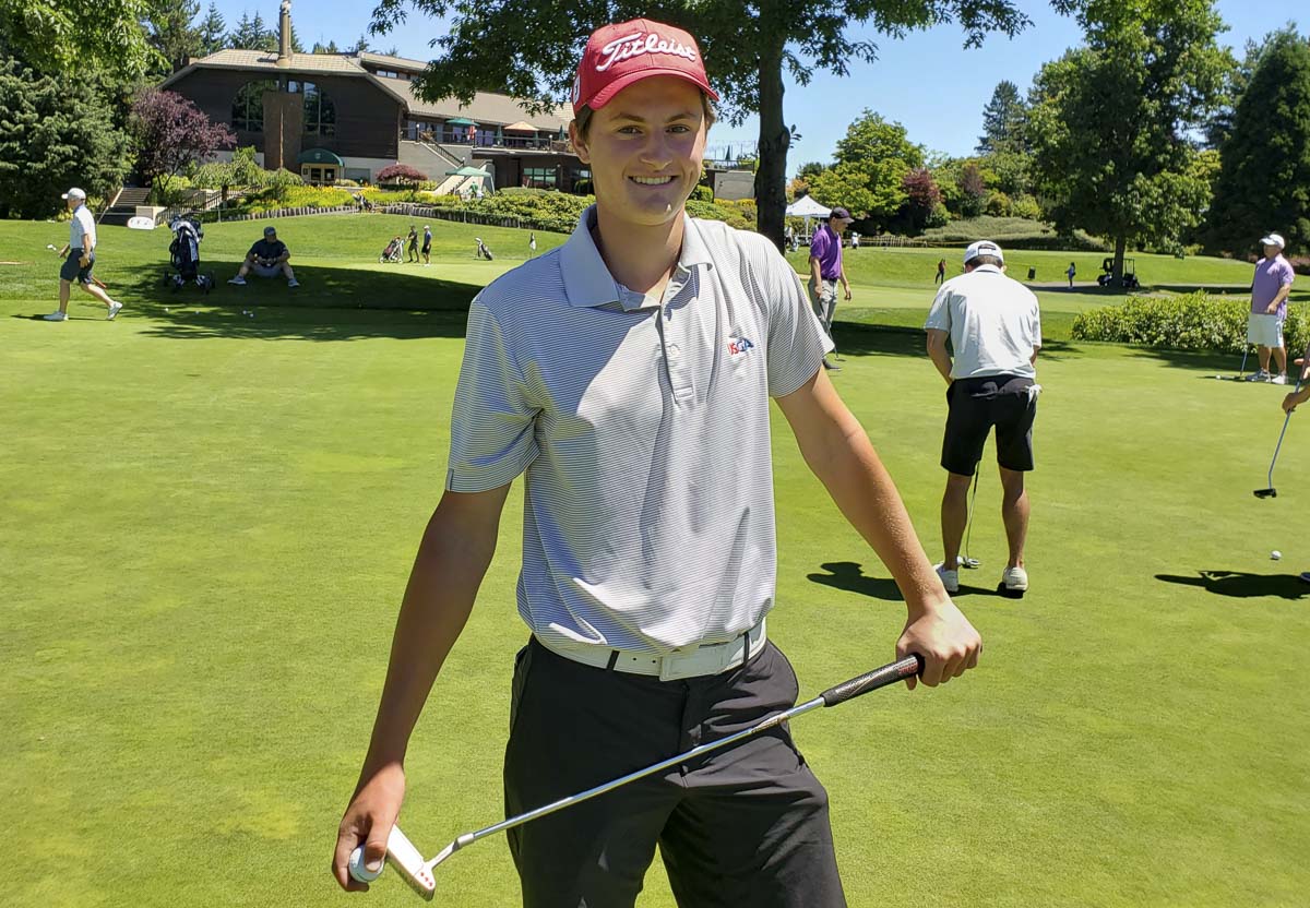 Graham Moody, a Mountain View High School student, is back playing competitive golf. He is competing in the Oregon Amateur this week at Columbia Edgewater in Portland. Photo by Paul Valencia