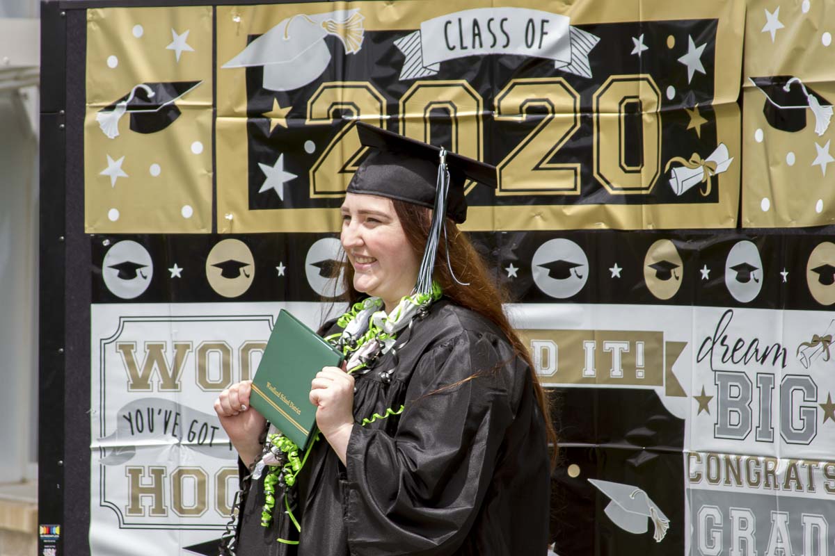 Justine Muldoon graduated from TEAM High School and walked in a special commencement ceremony on Sat., June 27. Photo courtesy of Woodland Public Schools