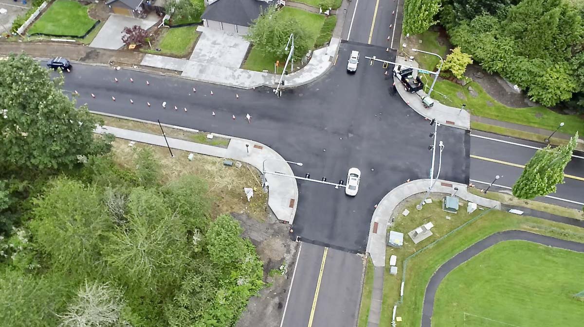 The intersection of Brady Road and NW 16th Avenue, shown here, will be closed in the very early morning hours this week for paving. Photo courtesy of the city of Camas