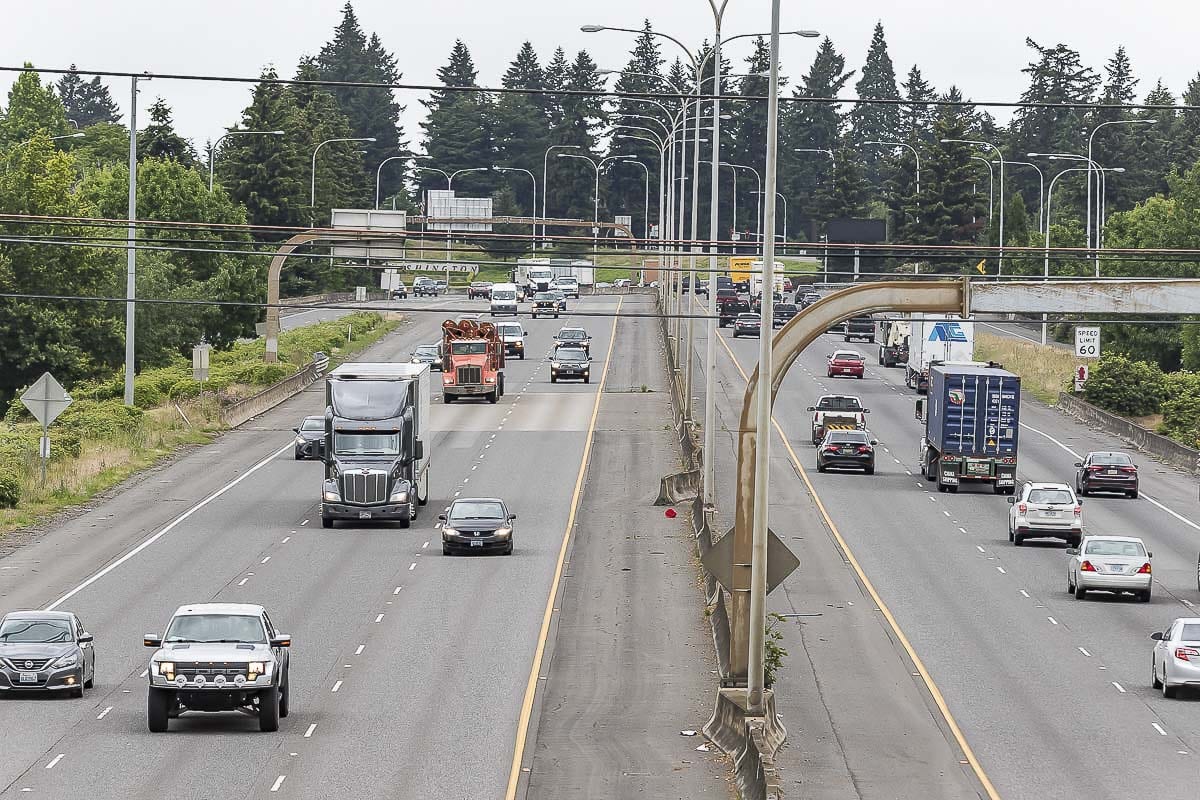 On Fri., July 24, the Washington State Department of Transportation’s contractor crews will close the interstate overnight, in both directions, between the I-5/I-205 split and SR 500 for work to install an overhead sign bridge across all lanes of the highway. Photo by Mike Schultz