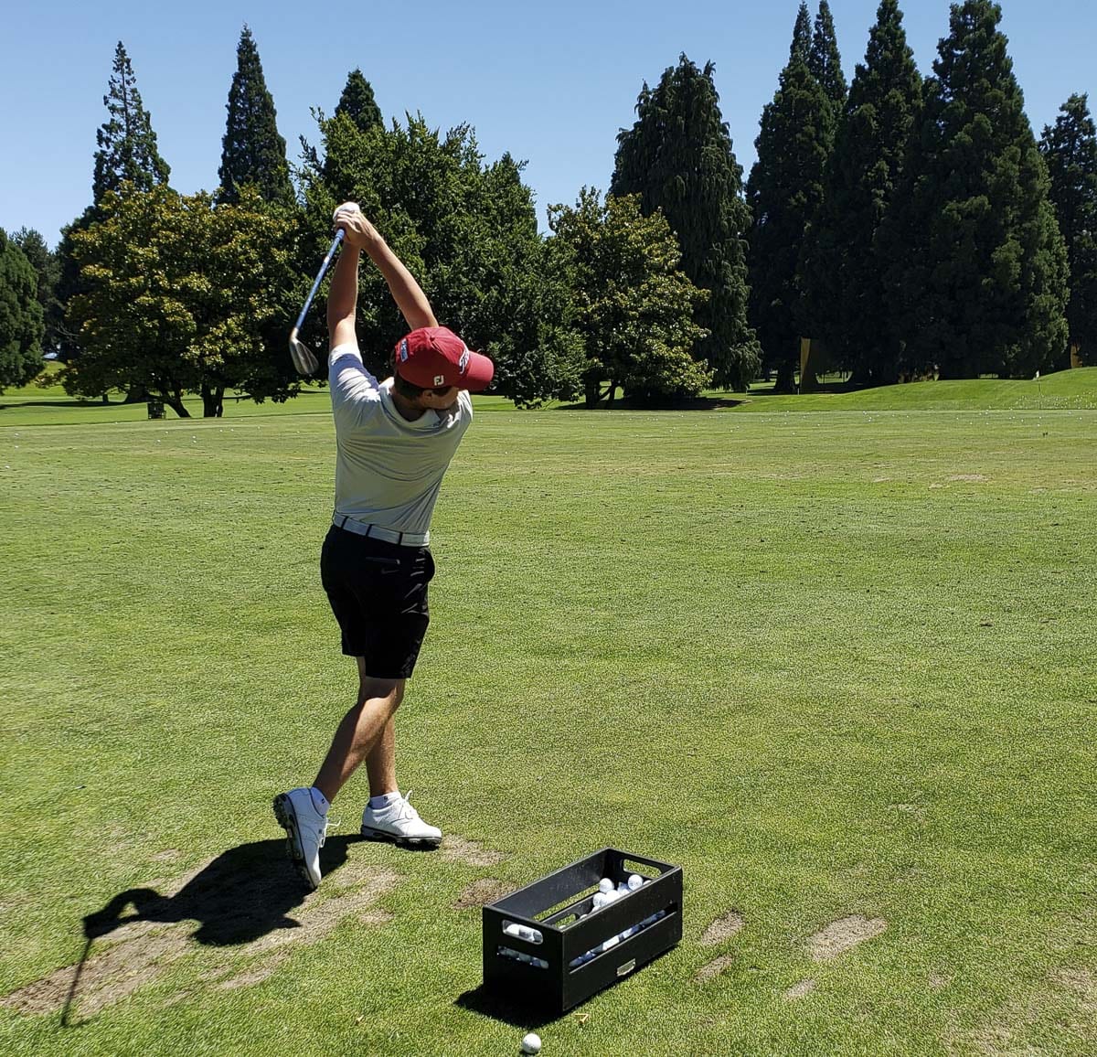 Graham Moody, shown here at a practice range in June, won the Oregon Junior Am last week. Photo by Paul Valencia