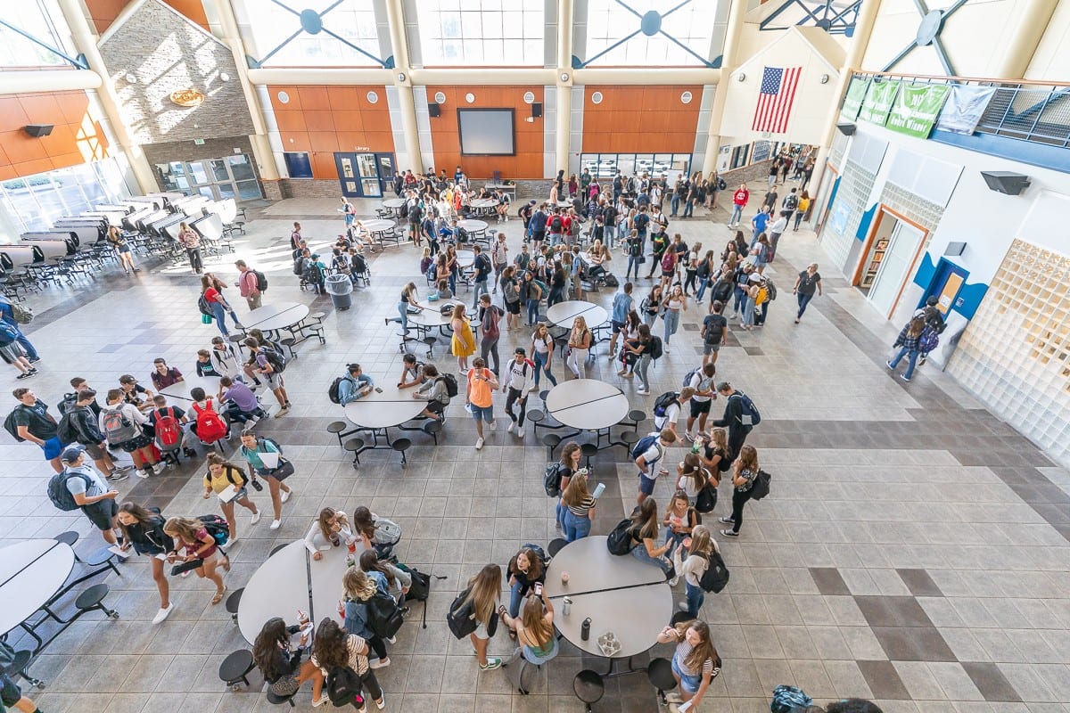 Scenes like this one at Hockinson High School could be a distant memory by the time students can return to their classroom. File photo by Mike Schultz