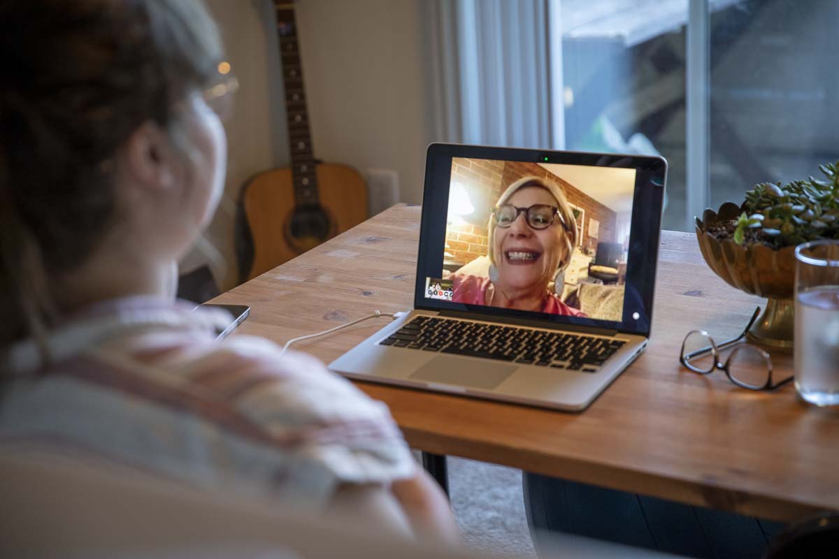 Dr. Dodge and her team use specialized conversation techniques when video calling with patients who are a part of the I-CONECT program. Photo illustration by Jacob Granneman