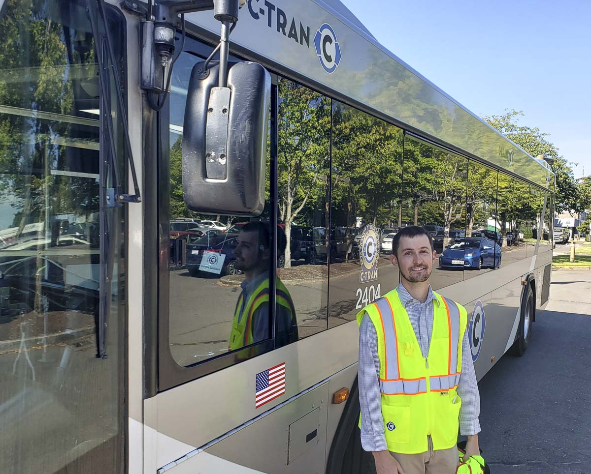 Eric Florip, public affairs coordinator for C-TRAN, was named among the top 40 professionals under 40 in the mass transit industry. Photo by Paul Valencia