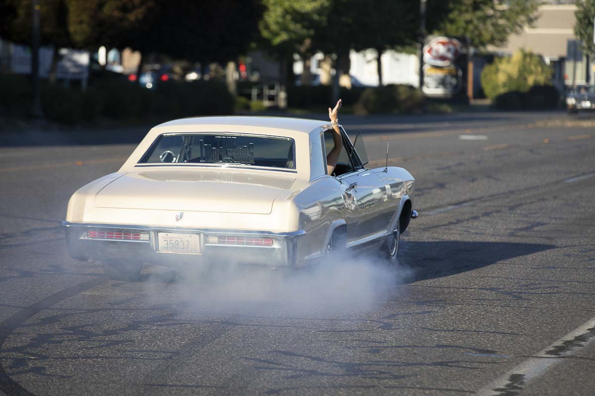 Smoking tires is just one of the highlights of a cruise-in, something Gary Livingston loved. Photo by Mike Schultz