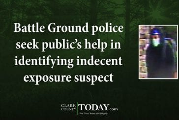 Battle Ground police seek public’s help in identifying indecent exposure suspect