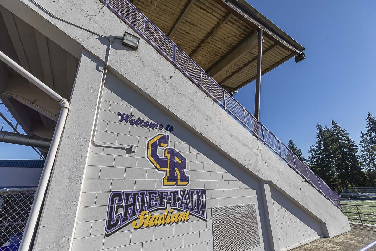 Columbia River High School officials have been in the process of doing away with Native American imagery for its logo and going with CR. Some on the school board want to retire the name “Chieftains” and the logo. Photo by Mike Schultz
