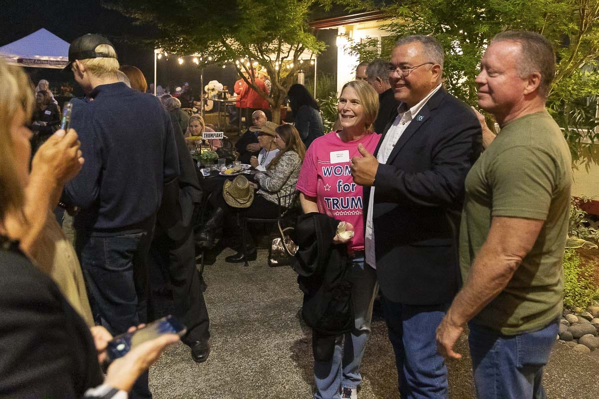 After Wednesday’s event, Republican gubernatorial candidate Loren Culp could be seen posing for photos with guests until after dark. Photo by Mike Schultz