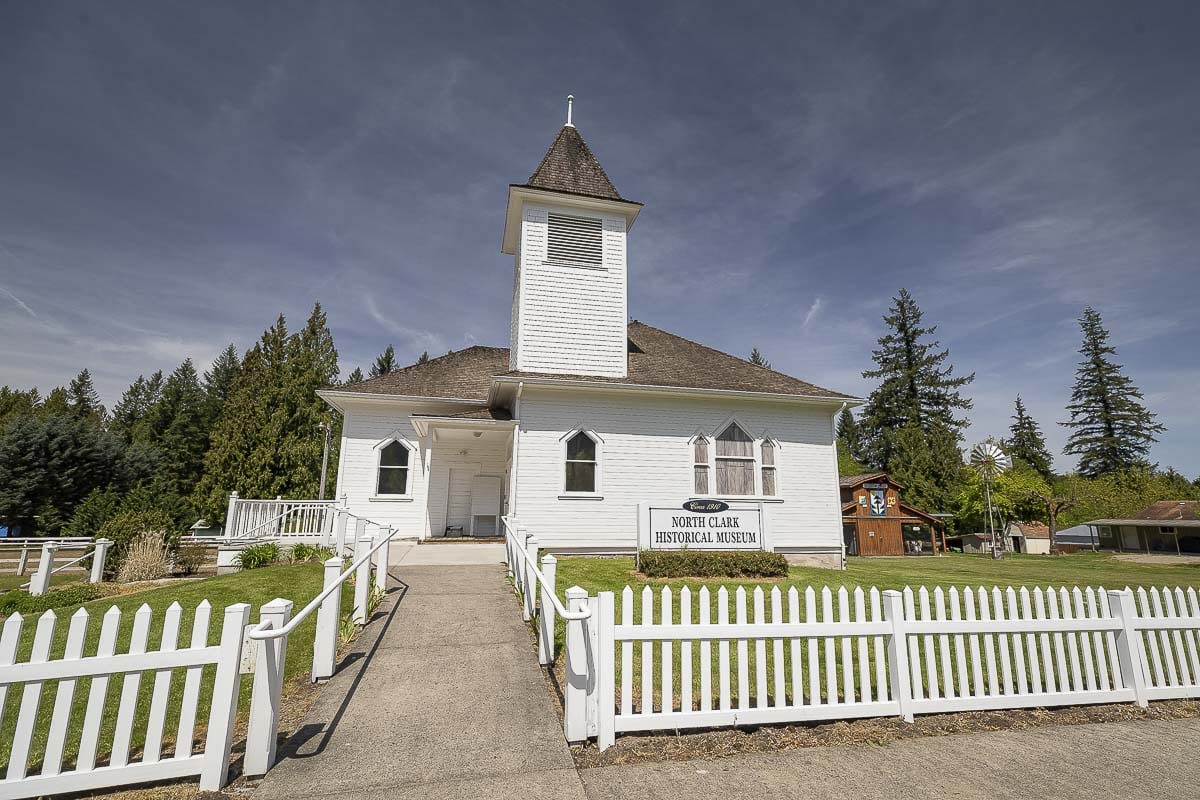 The old white church in Amboy now serves as a museum and central gathering place for the community. Photo by Mike Schultz